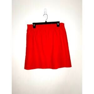 J CREW Paper Bag Linen Blend Mini Skirt Sz 12 Coral Preppy